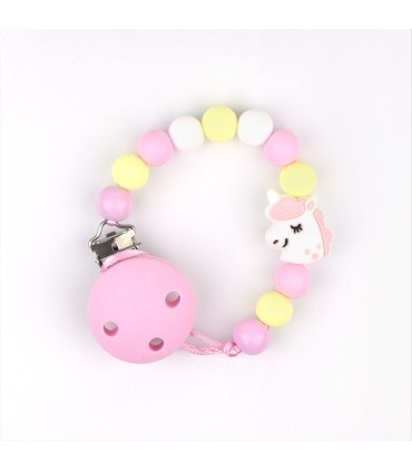 Chupetero unicornio rosa