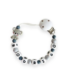 Chupetero personalizado de silicona koala blanco