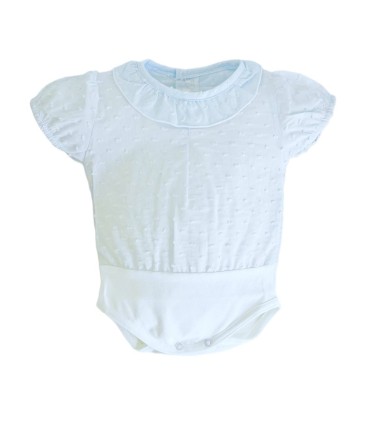 Body camisa plumeti manga corta celeste