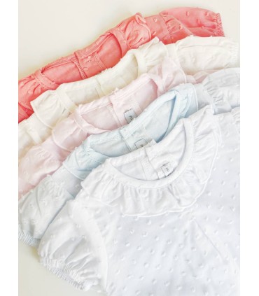 Body camisa plumeti manga corta celeste