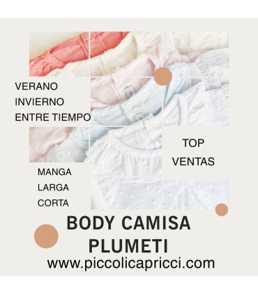 Body camisa plumeti manga corta rosa palo