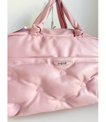 Bolso acolchado multi-bolsillos nube rosa maquillaje