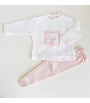 Conjunto bebé oso rosa