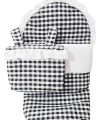 Pack saco de silla y talega volante muselina blanco negro.