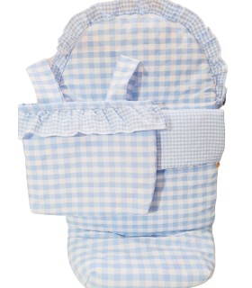 Pack saco de silla y talega volante combinado vichi mediano celeste