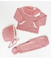 Conjunto hilo de cuello rosa maquillaje