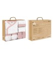 Set regalo Bamboo flores rosa