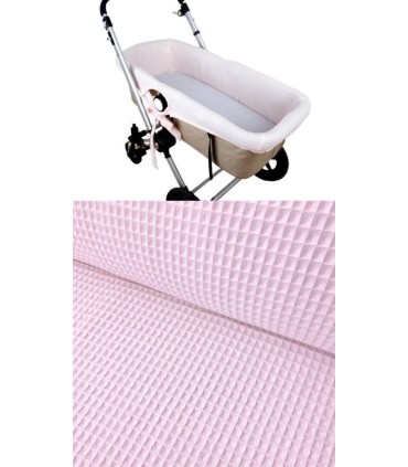 Vestidura interior de capazo universal gofre rosa