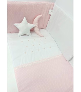 Edredón para cuna 4 piezas modelo Levante rosa
