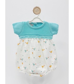 Pelele bombacho Pajaritos turquesa