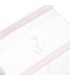 Juego sábana tela minicuna coche globo corazon bl/rosa