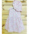Vestido con gorro flores rosa