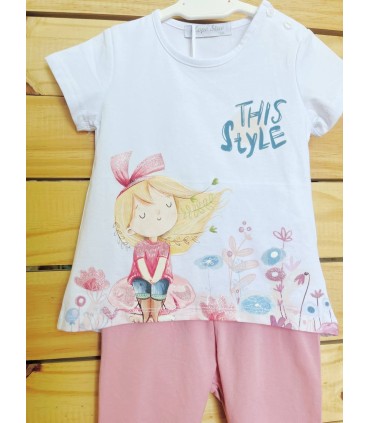 Conjunto de malla this style blanco rosa