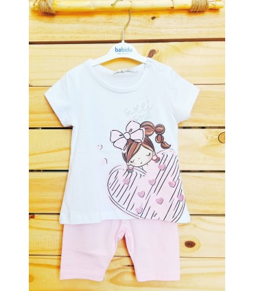 Conjunto de malla corazón rosa