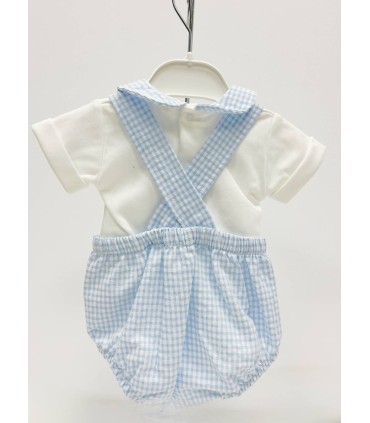 Conjunto peto con blusa pradera celeste
