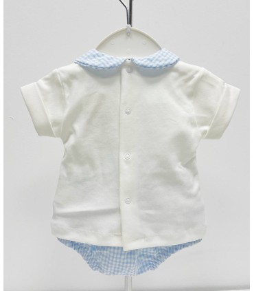 Conjunto cubre pañal con blusa pradera celeste