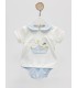 Conjunto cubre pañal con blusa pradera celeste