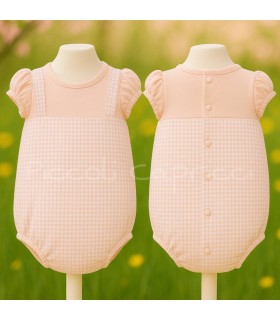 Pelele cuadritos rosa