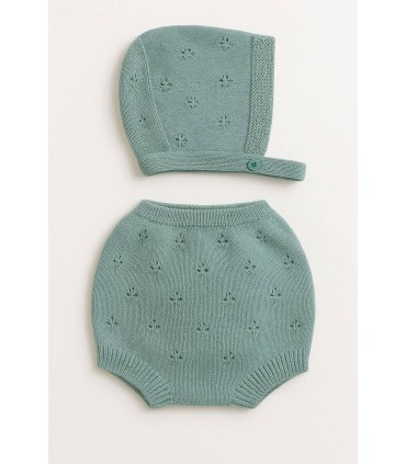 Pack braguita y capota calada verde azulado