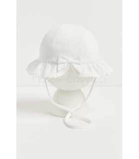 Sombrero bebé apertura lazo blanco