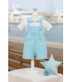 Conjunto peto rallas turquesa