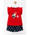 Conjunto conejito flotador rojo