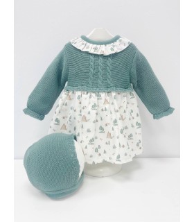 Vestido con capota lana fiordo