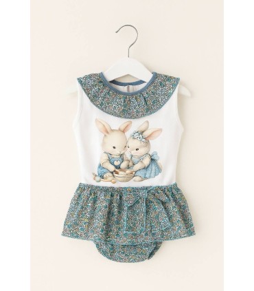 Conjunto niña Conejitos azulón
