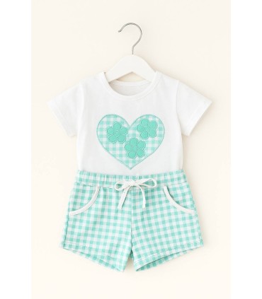 Conjunto infantil Corazón verde