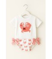 Conjunto baño niña Cangrejo coral