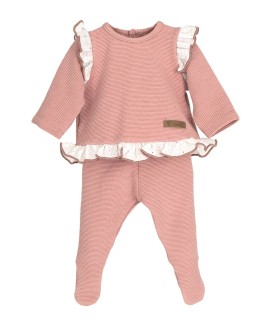 Conjunto polaina céfiro rosa nude