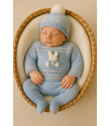 Conjunto lana 3 pzs Rabbit Moonlight nube