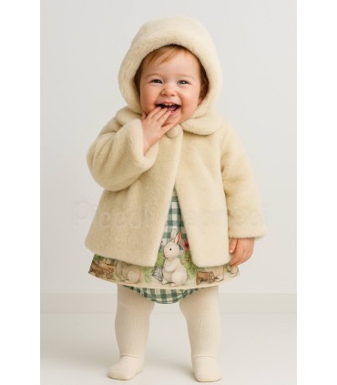 Abrigo con capota arena