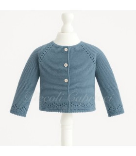 Rebeca larga lana turquesa