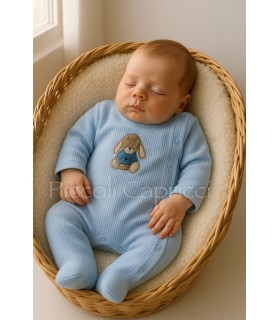 Pelele tundosado celeste perrito de agua