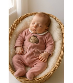 Pelele tundosado rosa nude bolsillos