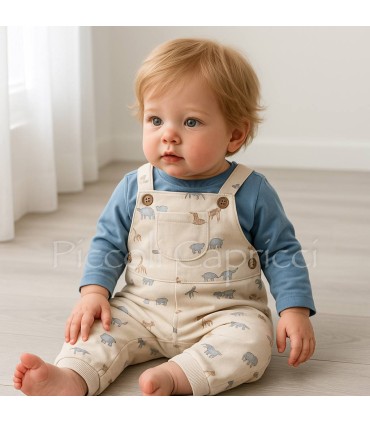 Peto bebe safari con camiseta blue bell