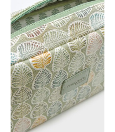 Bolso mano polipiel estampado espigas verde