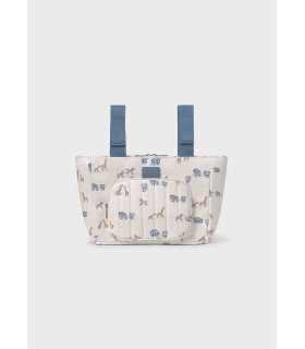 Bolso talega polipiel estampada animales azul