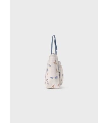 Bolso talega polipiel estampada animales azul