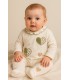 Pijama bebé corazones crudo verde