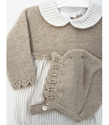 Pelele y gorro Pradera camel