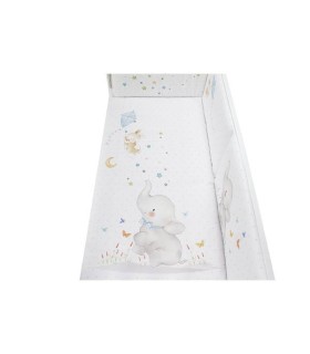 Funda nórdica y chichonera cuna Dumbo azul