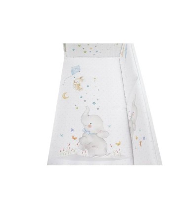 Funda nórdica y chichonera cuna Dumbo azul