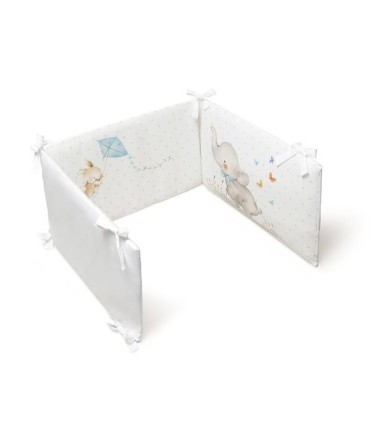 Funda nórdica y chichonera cuna Dumbo azul