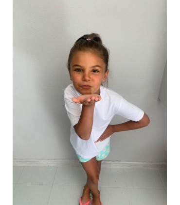 Camiseta unisex 100% alg. (2,4,6,8 años) BLANCA