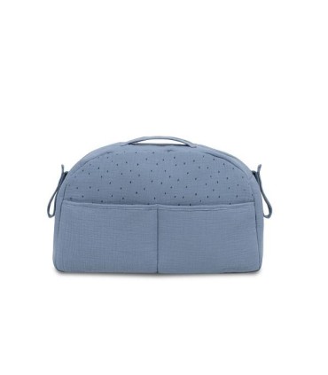 Bolso maternal muselina azul