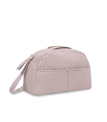 Bolso maternal muselina rosa