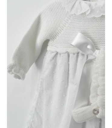 Batón de bebé plumeti blanco