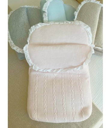 Saco para capazo bebé volante plumeti rosa